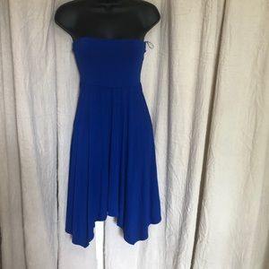Express strapless blue dress